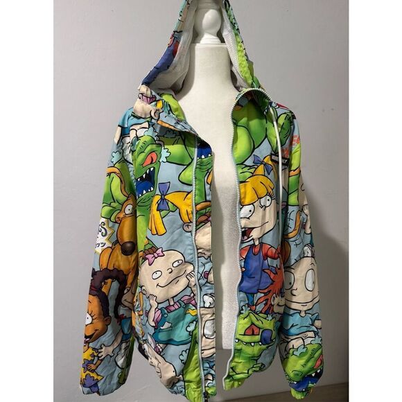 Members only x Nickelodeon Rugrats all over windbreaker jacket L - Picture 2 of 10